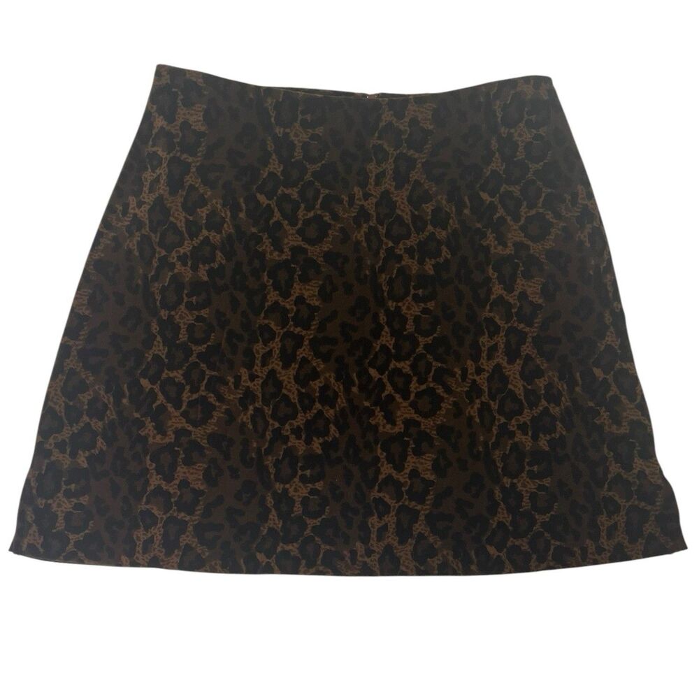 Leopard Print Mini Skirt Size 9/10 Low Rise Y2K Festival Style Vintage Animal - Picture 2 of 12